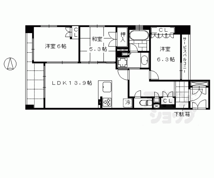 【イーグルコート御所南　衣棚別邸】間取