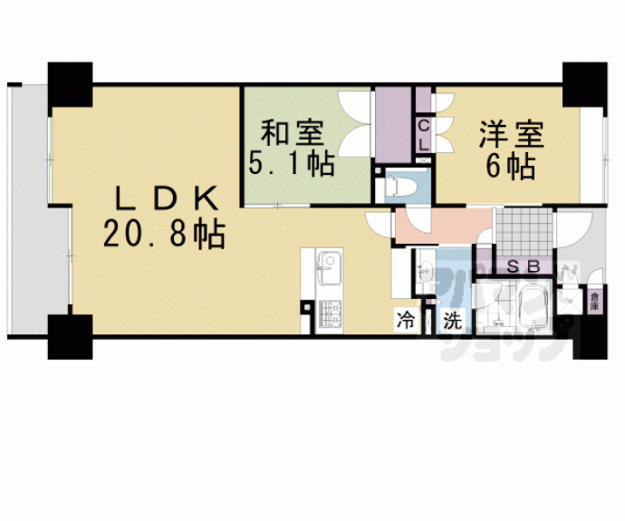 【イーグルコート御所南　衣棚別邸】間取