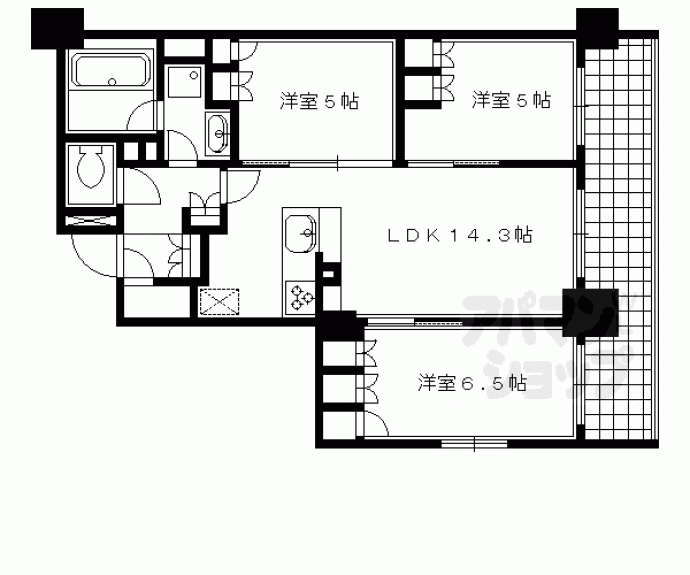 【ジ・アーバネックス京都河原町プレイズ】間取