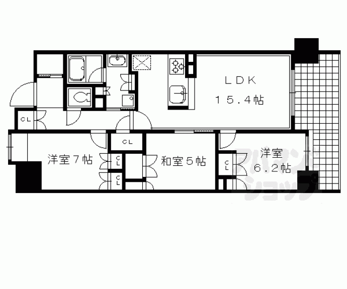 【リソシエ西洞院センシア】間取