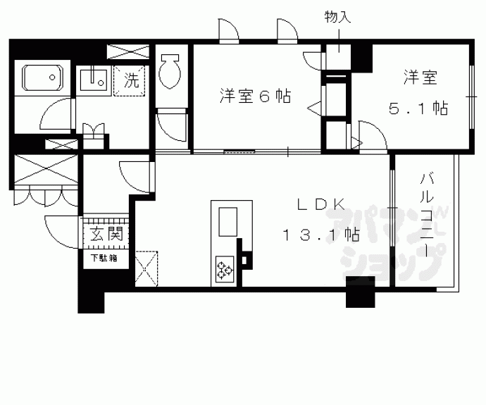 【デュオヒルズ京都室町通鯉山町】間取