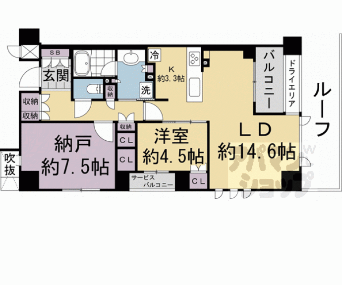 【ジオ御所南二条柳馬場】間取