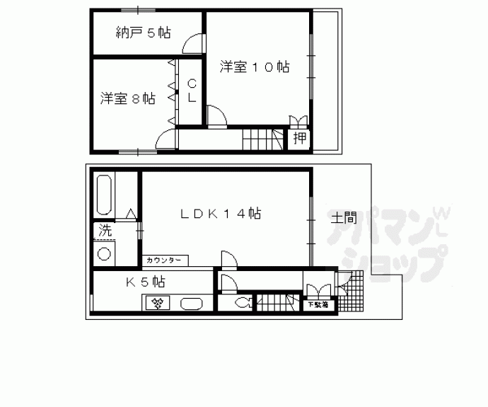 【下瓦町貸家】間取