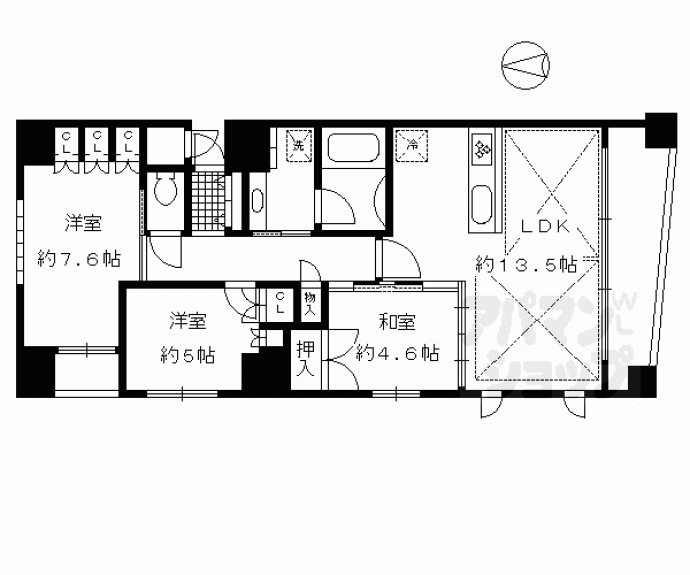 【ブランズ京都御池通り】間取