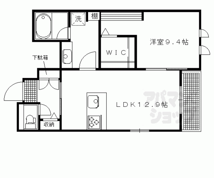 【グリシーヌ丸太町】間取