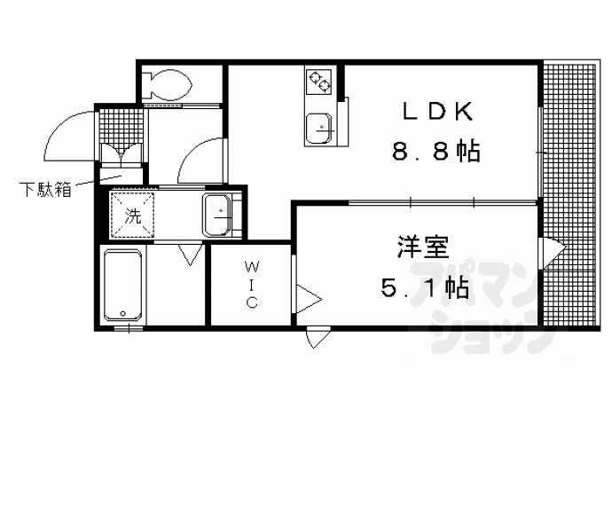 【クレスト烏丸松原】間取