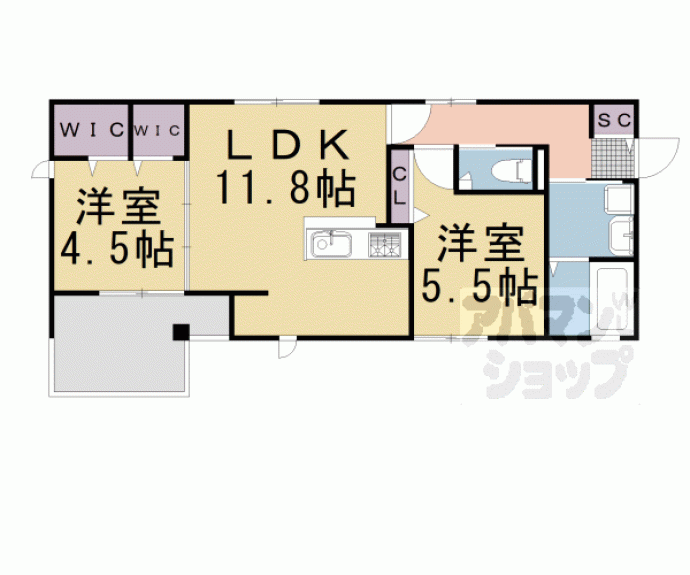 【クレスト烏丸松原】間取