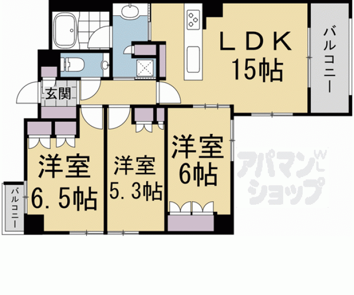 【イーグルコート御所南柳馬場二条】間取