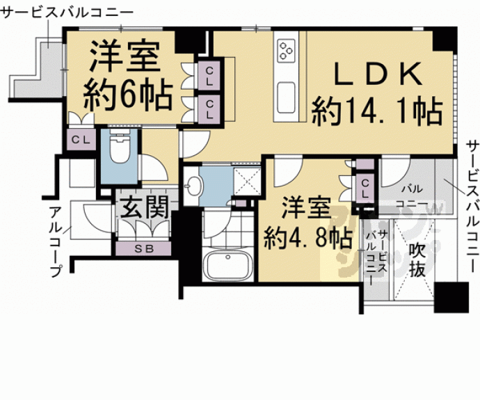 【ロジュマン京都橘柳町】間取