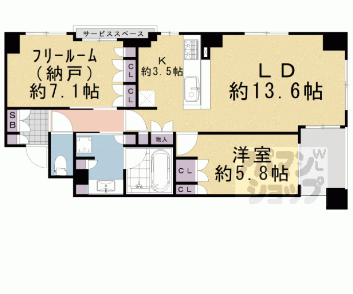 【ジオ御所南 河原町二条】間取
