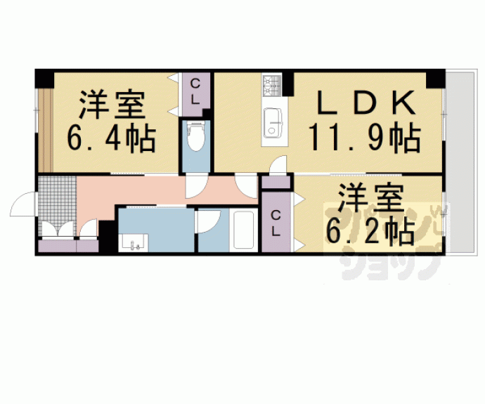 【シャーメゾン京都六角大宮】間取