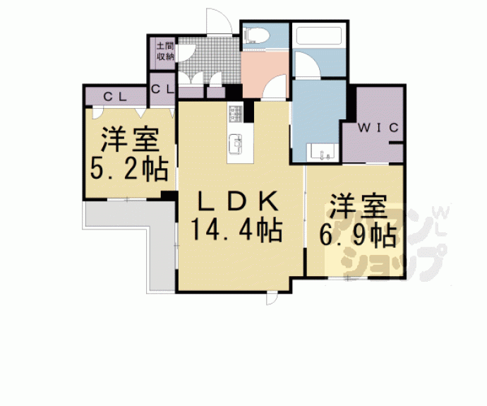 【カーマイン・ピノ四条堀川】間取