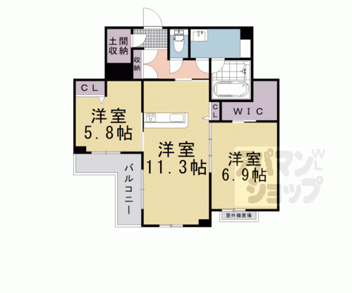 【カーマイン・ピノ四条堀川】間取