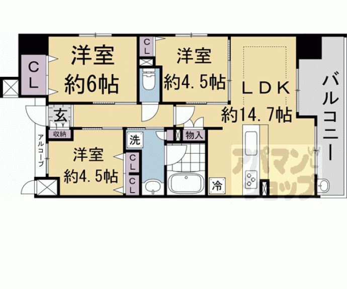 【プレサンスグラン烏丸五条新町通】間取