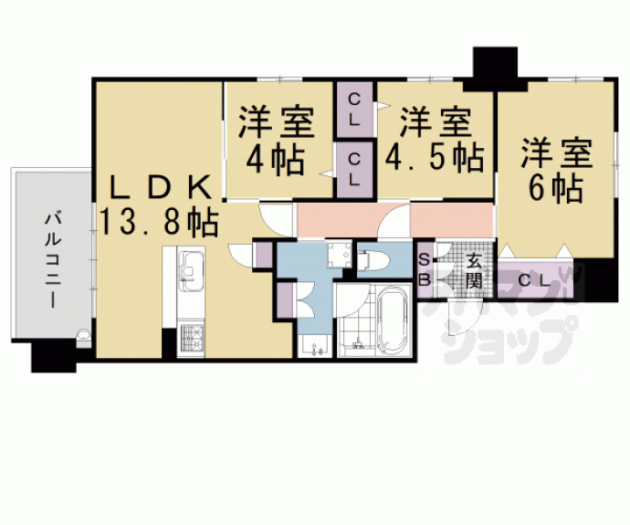 【プレサンスグラン烏丸五条新町通】間取