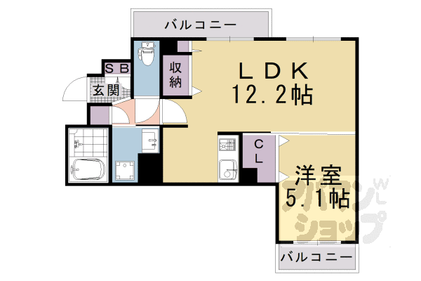 【ティアレ長岡京】間取