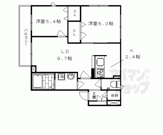 【シャーメゾン長岡天神】間取