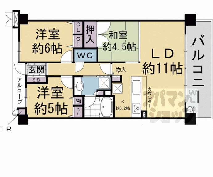 【メイツ西院ラヴィネス】間取