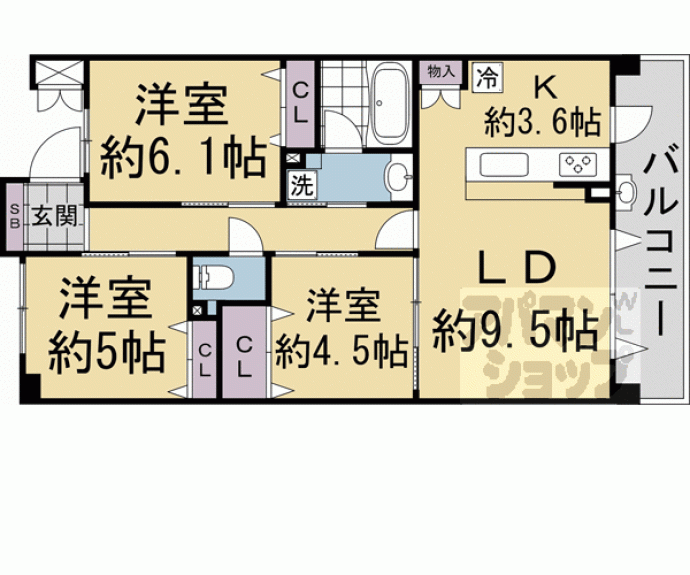 【グラン・コート西京極Ⅱ】間取