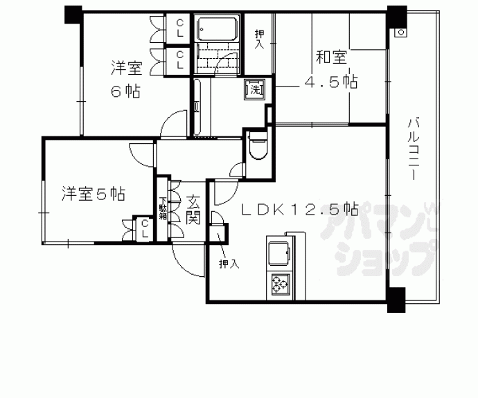 【アンビエント西院ダイヤモンドイースト】間取