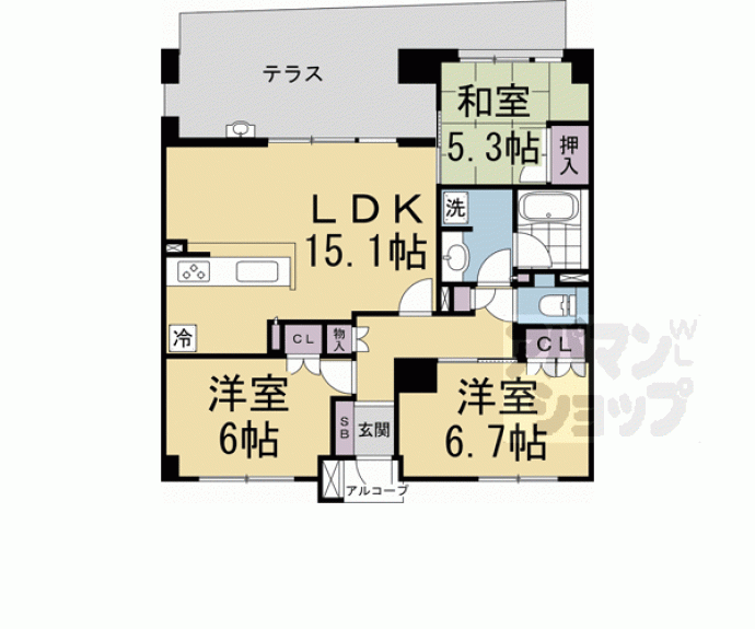 【パークホームズ嵯峨嵐山　桜邸】間取
