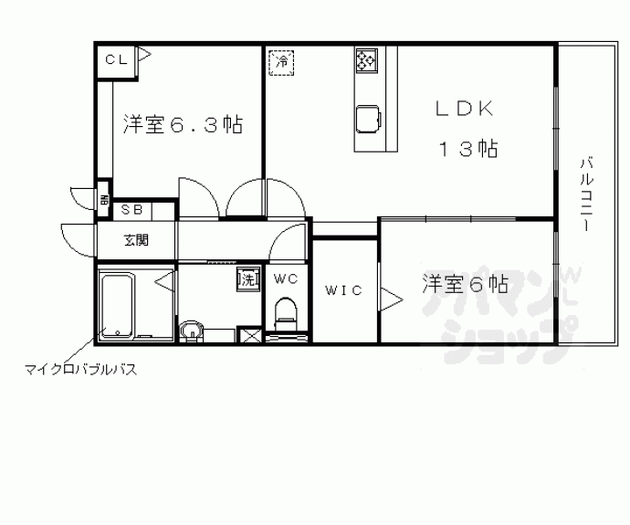 【グランシャリオ西院】間取