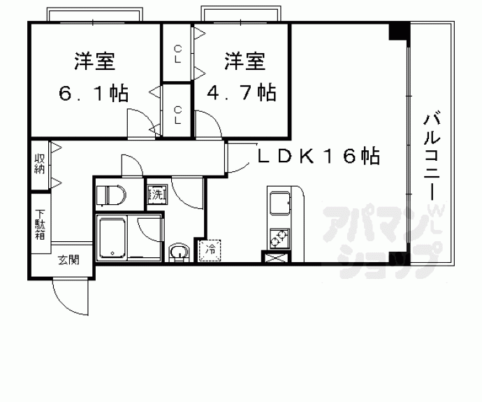 【ディアコート葛野三条】間取