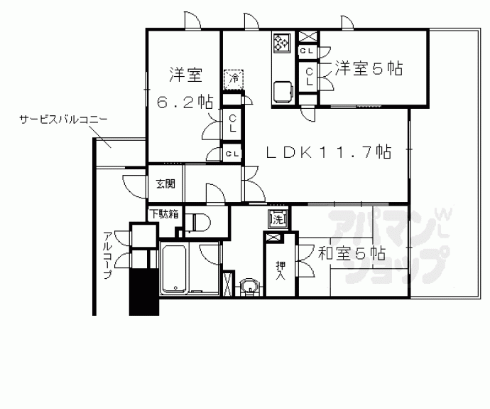 【ル・パルトネール西京極】間取
