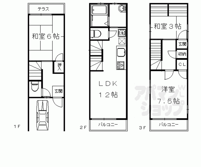 【西ノ京永本町貸家】間取