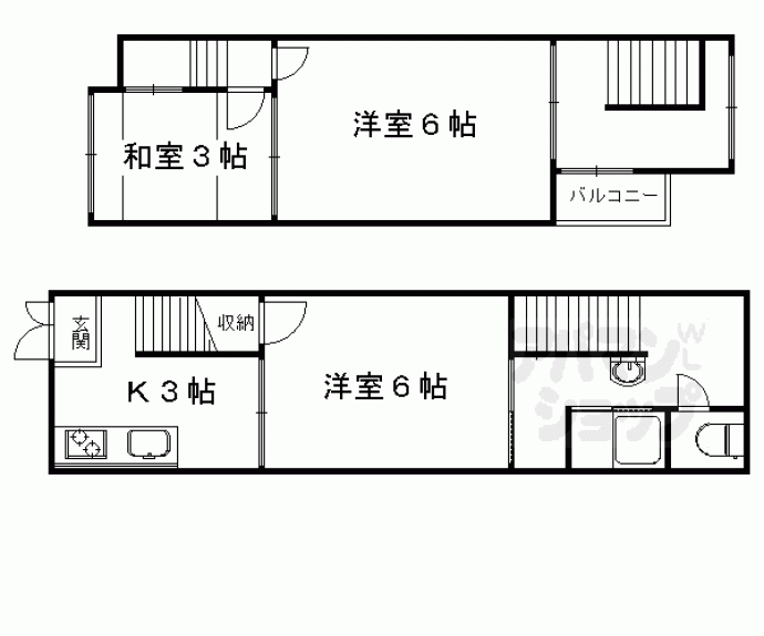 【西院西三蔵町貸家】間取