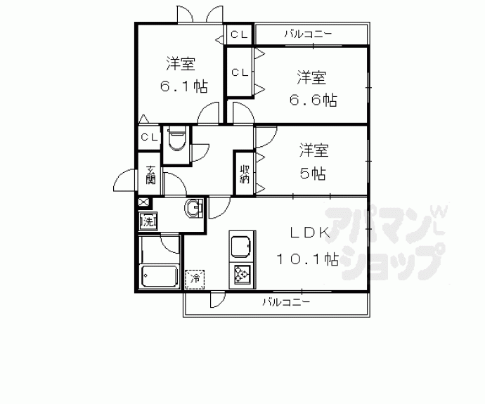 【ドムール嵯峨Ａ棟】間取