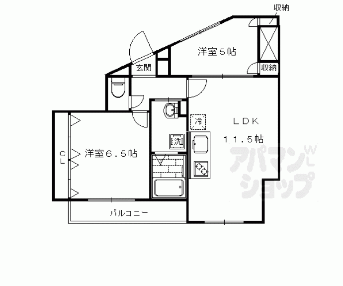 【ランフォート西院】間取