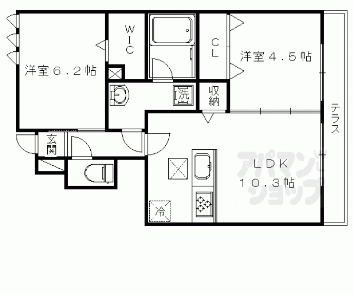 【ドムール嵯峨Ｂ棟】間取
