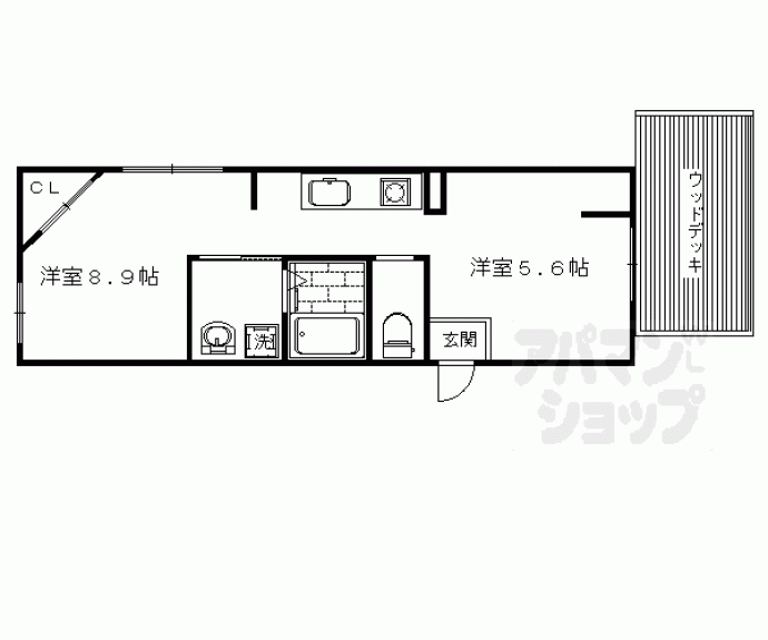【ＴＫ　ＦＬＡＴ　西京極】間取