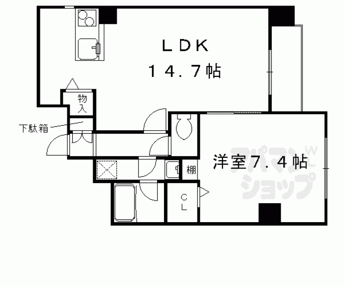 【アロームケルト西院】間取