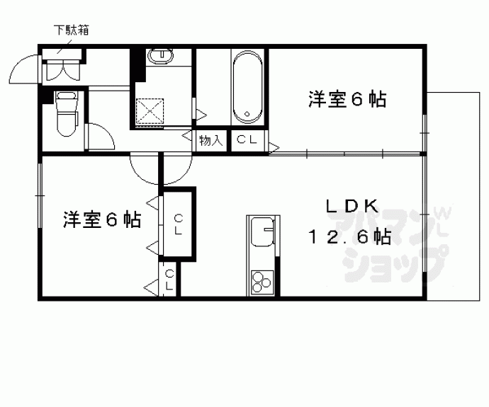 【サンシャインガーデン嵯峨嵐山　Ａ棟、Ｂ棟】間取
