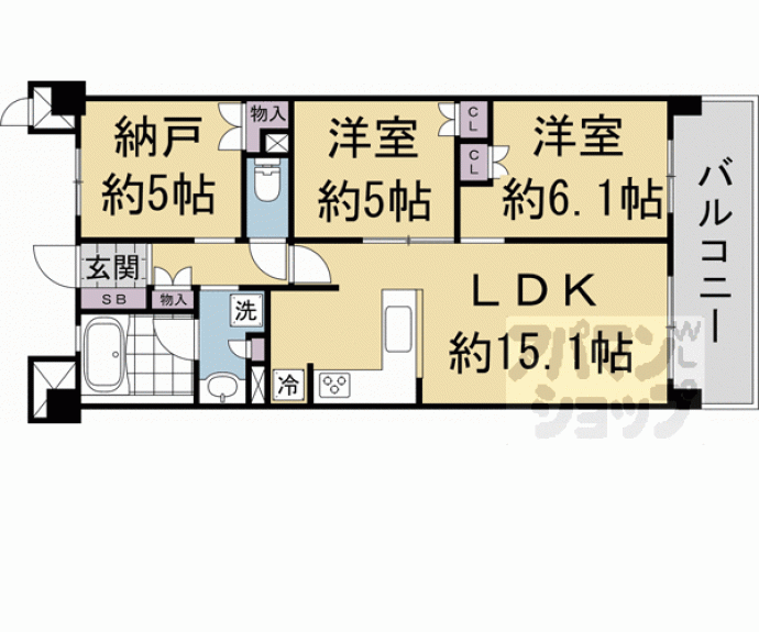 【ライオンズ嵯峨天龍寺若宮　西の邸　東の邸】間取