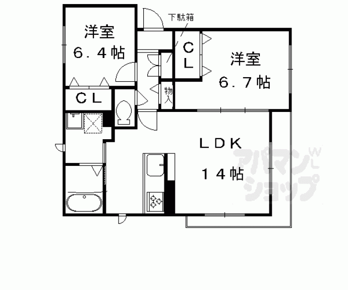 【リヴェール嵯峨野】間取