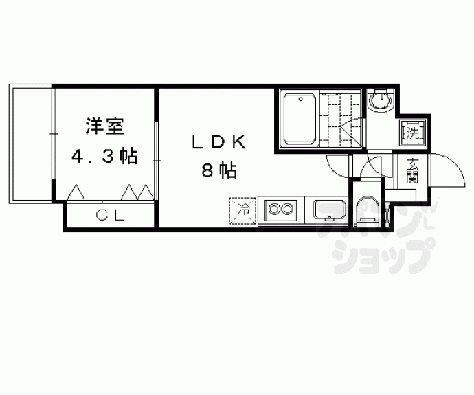 【アクアプレイス京都三条朱雀】間取