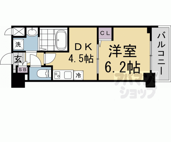 【アクアプレイス京都三条朱雀】間取