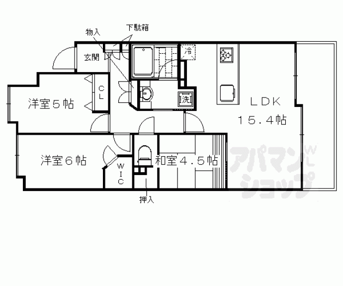 【パラドール四条山ノ内ウエストシティ】間取