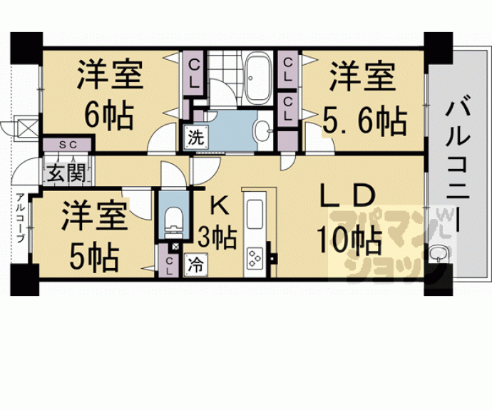 【エスリード京都二条】間取