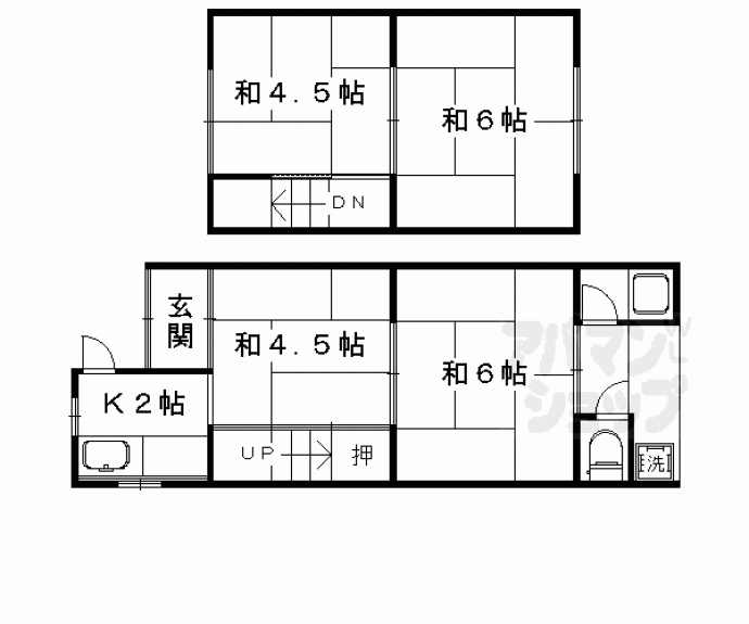 【太秦北路町貸家】間取