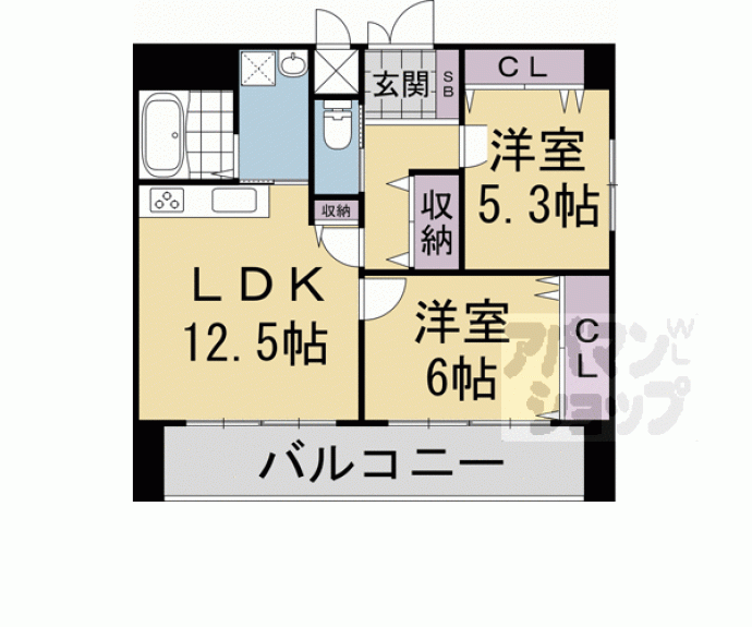 【メゾリエ・リンクス伏見桃山】間取