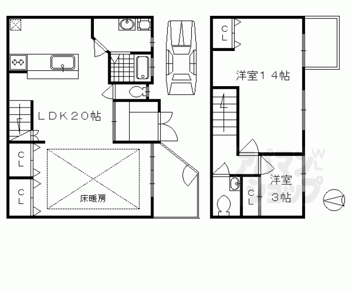 【小松原北町貸家】間取
