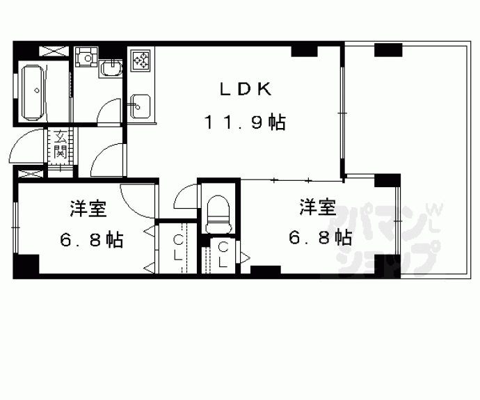 【エバー・グリーン宇治】間取