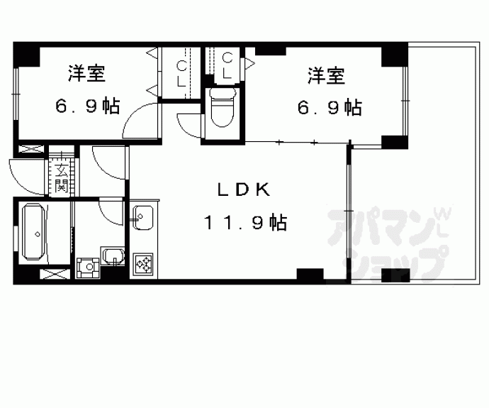 【エバー・グリーン宇治】間取