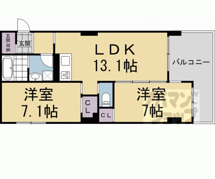 【エバー・グリーン宇治】間取