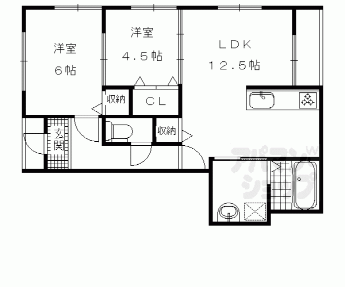 【小栗栖小阪町貸家】間取