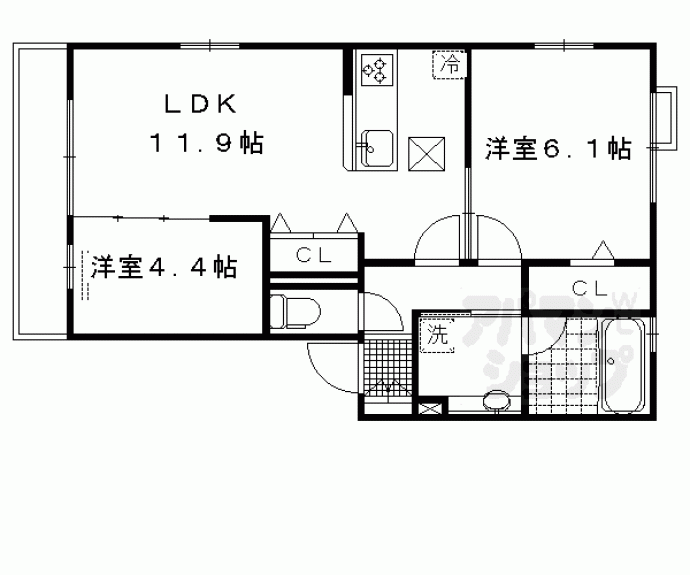 【クリア稲荷】間取